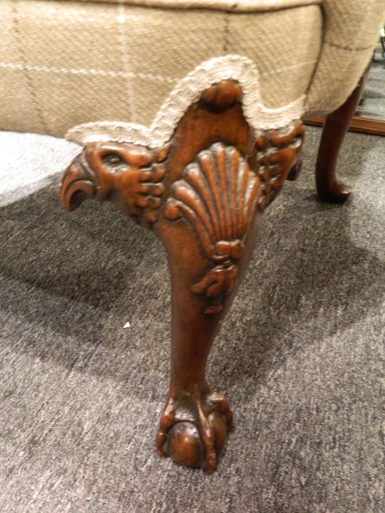 Chippendale Style Centennial Mahogany Wing Back Chair, Late 19th Century 1