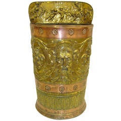 Antique Brass and Copper French Grape Hod or Carrier