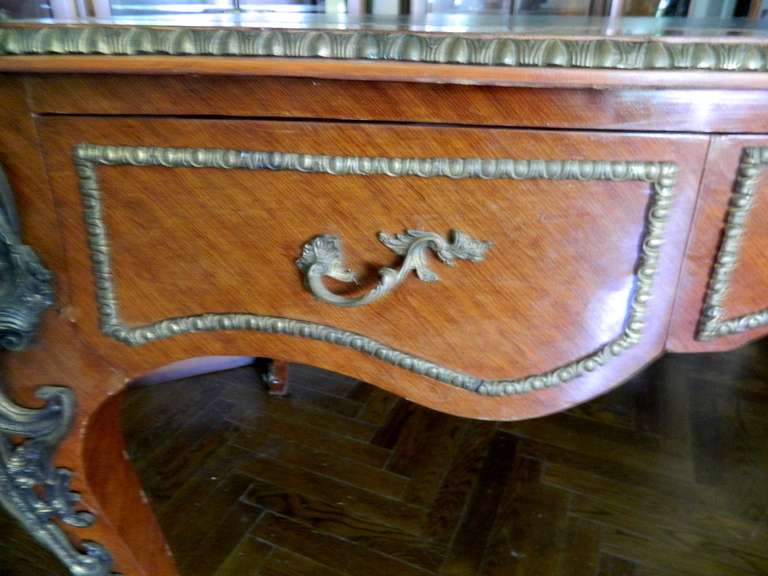 Louis XV Style Bureau Plat or Desk with Leather Top, 20th Century 5
