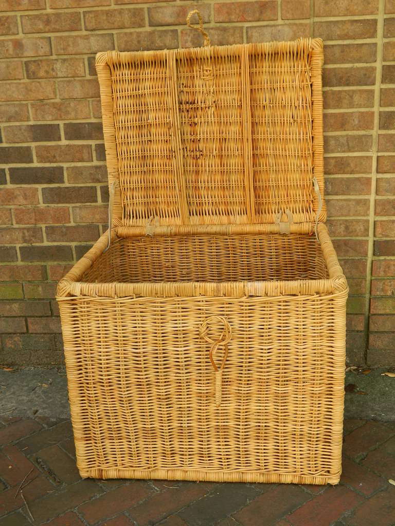 Pair of Early 20th Century French Large Wicker Storage Baskets 2