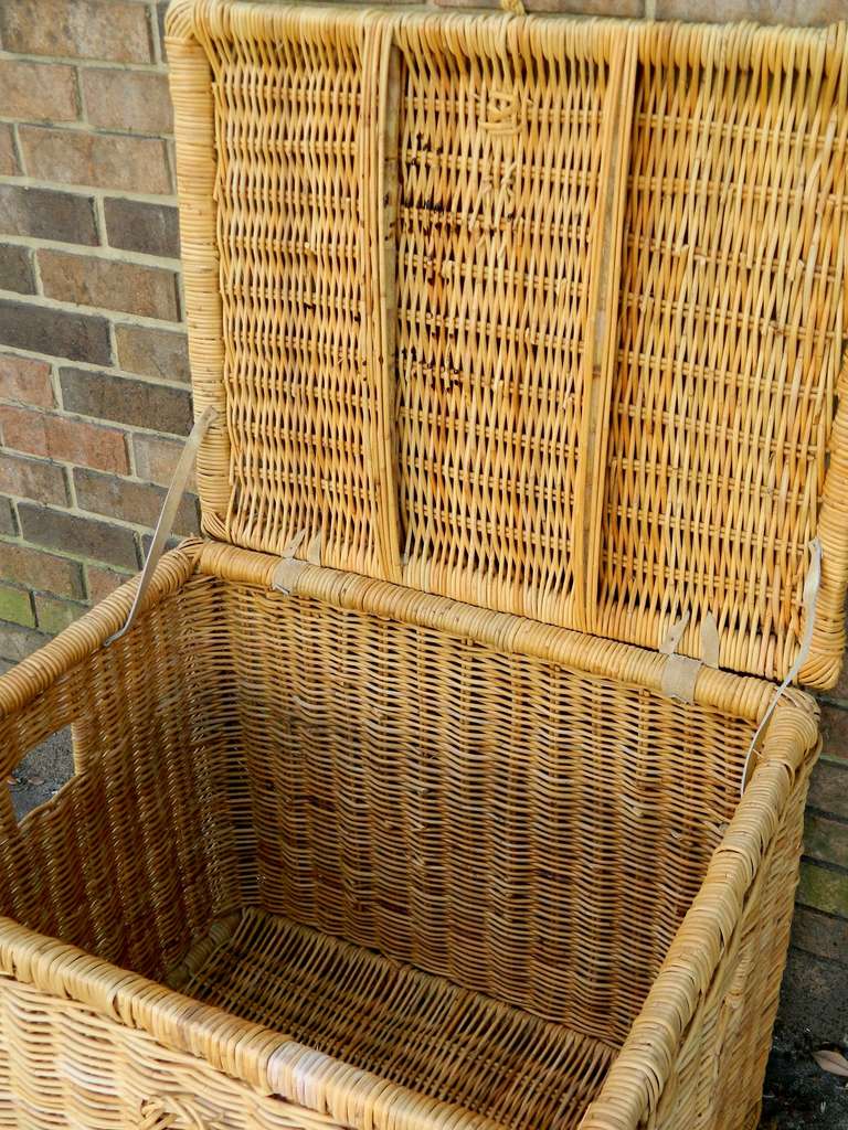 Pair of Early 20th Century French Large Wicker Storage Baskets 3