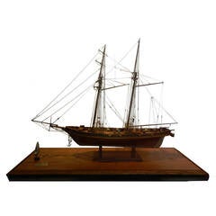 Antique Ship Model of the Harvey, 1847, Baltimore, Maryland in Case