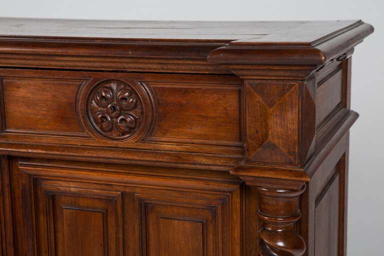 French Renaissance Style Walnut Sideboard or Side Cabinet, 19th Century 7