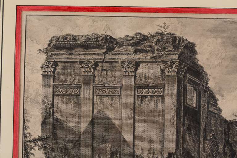Giovanni Battista Piranesi Etching Matted and Framed, Tempio Antico, circa 1763 2