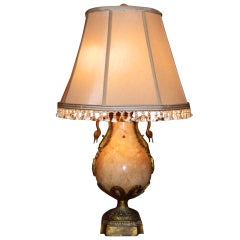 Empire Style Marble and Bronze Lamp, circa 1920s