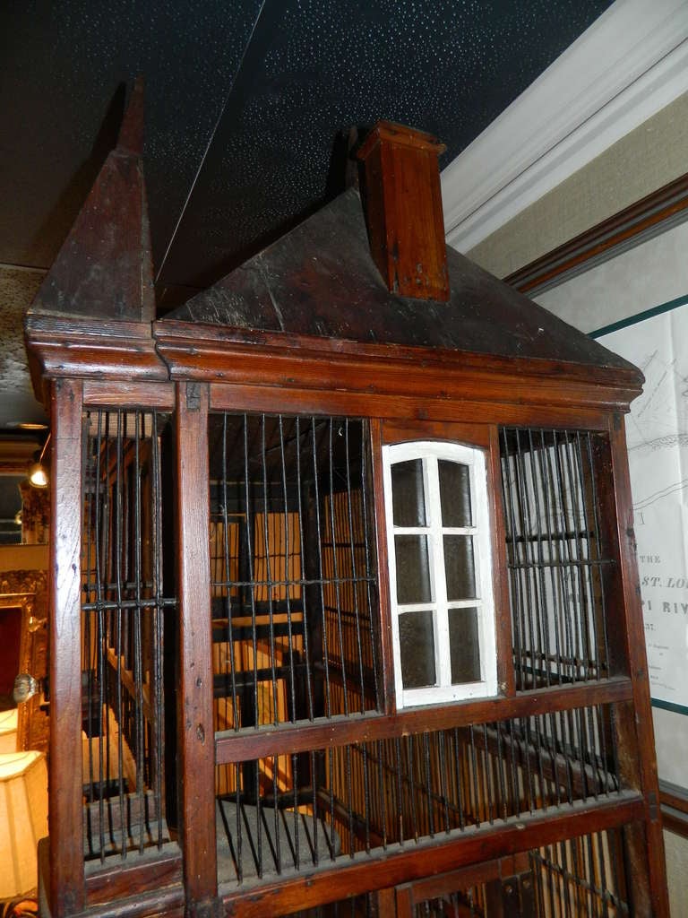 French Chateau Wood and Wire Birdcage 1