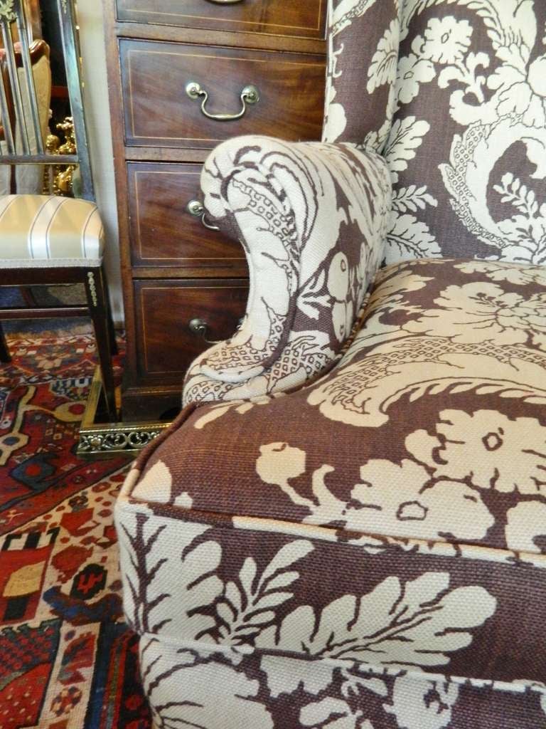 Late 19th Century Chippendale Style Mahogany Upholstered Wing Back Chair 6