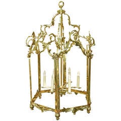 19th Century Louis XIV Style Extra Large Brass Lantern