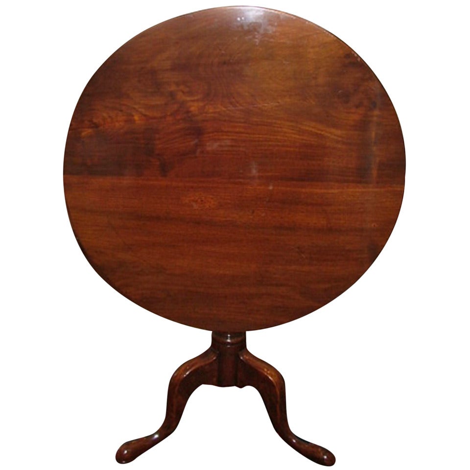 English Mahogany Tilt-Top Table, 19th Century