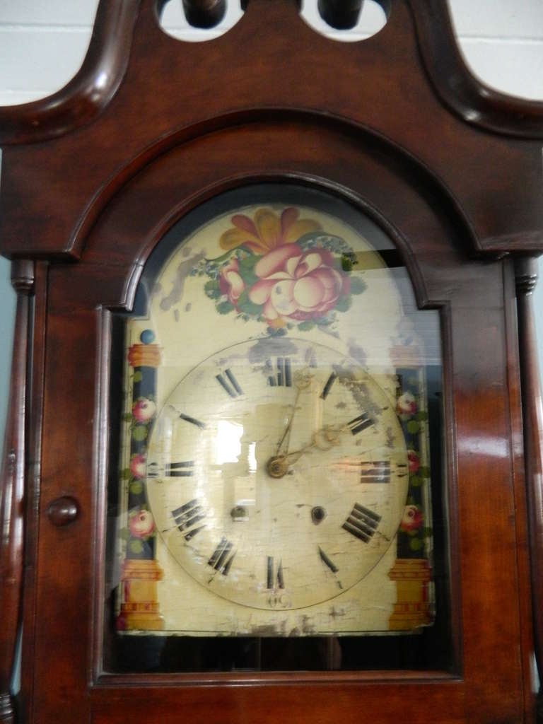 Early 19th Century English Mahogany Tall Case Clock with Case 2