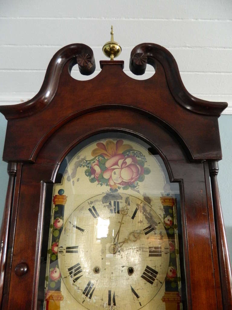 Early 19th Century English Mahogany Tall Case Clock with Case 4