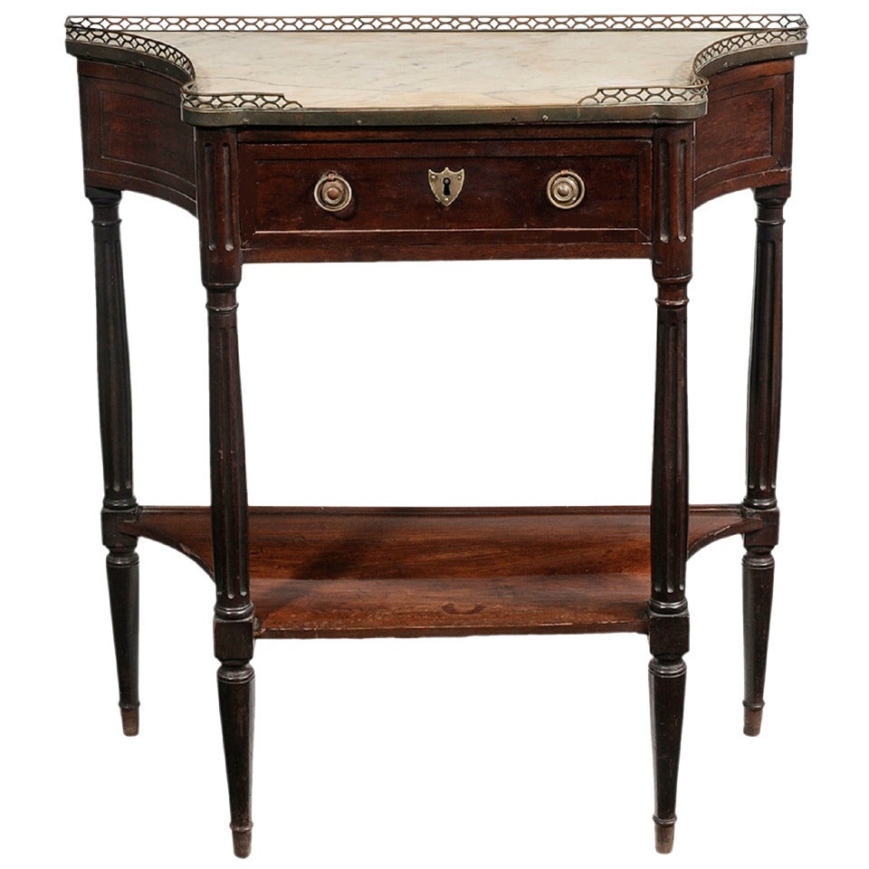 Early 19th Century Louis XVI Mahogany Marble-Top Console or Dessert Table