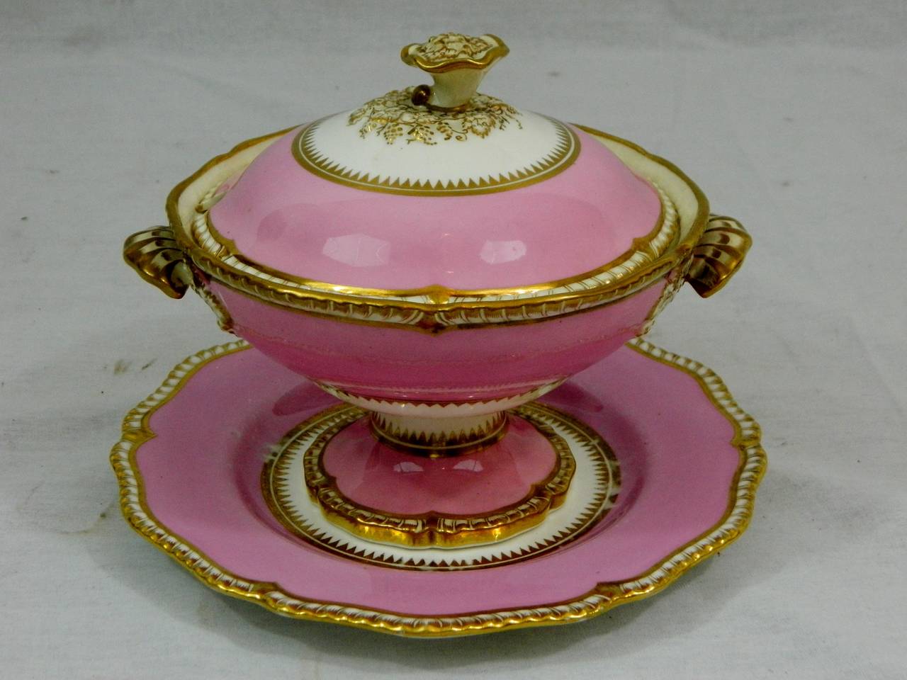French Covered Soup Tureen with Under Plate, 19th Century 5