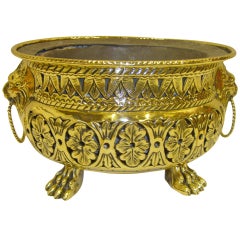 19th Century French Reticulated Jardiniere with Lion Ring Handles