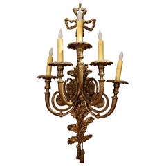 Late 19th Century Large French, Neoclassical Adams Style Five-Light Sconce