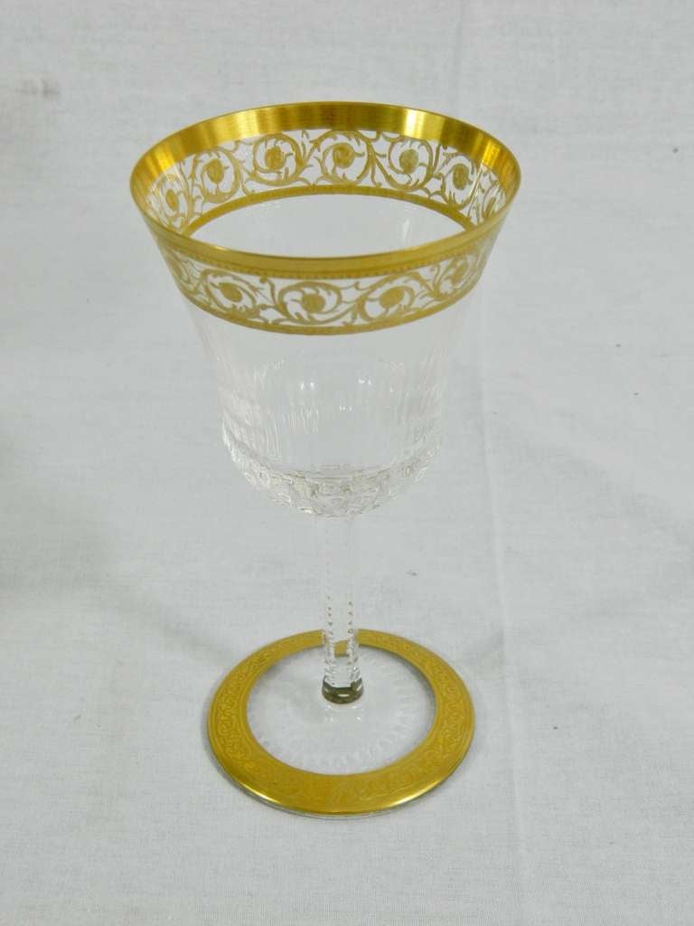 French Forty Pieces of Saint Louis Cut Crystal Stemware - Thistle Décor, 20th Century 