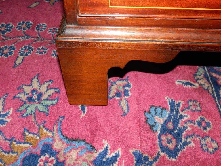 Circa 1800s Inlaid Sheraton Mahogany Chest with Satinwood Cross Banded Top 3