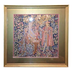 19th Century French Framed Needlepoint Tapestry Cartoon