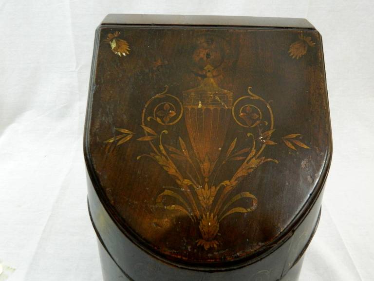 18th Century Regency Inlaid Mahogany and Satin Knife Box with Brass Handles 1
