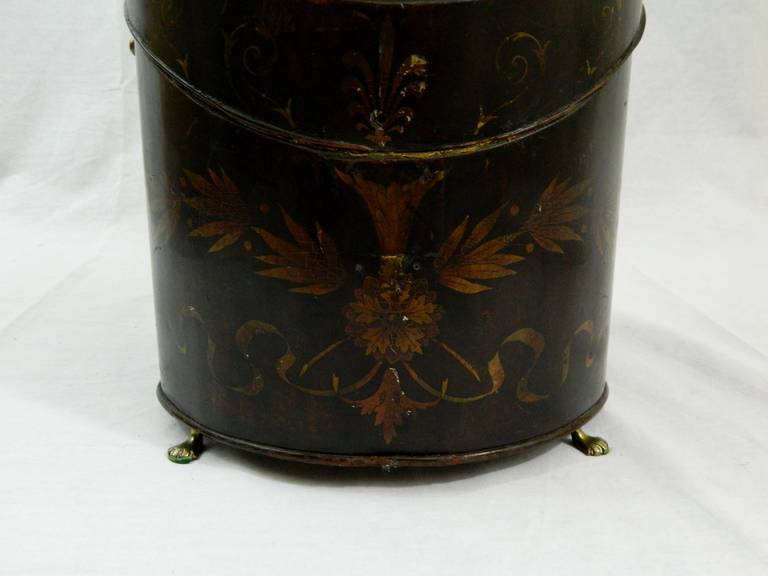 18th Century Regency Inlaid Mahogany and Satin Knife Box with Brass Handles 2