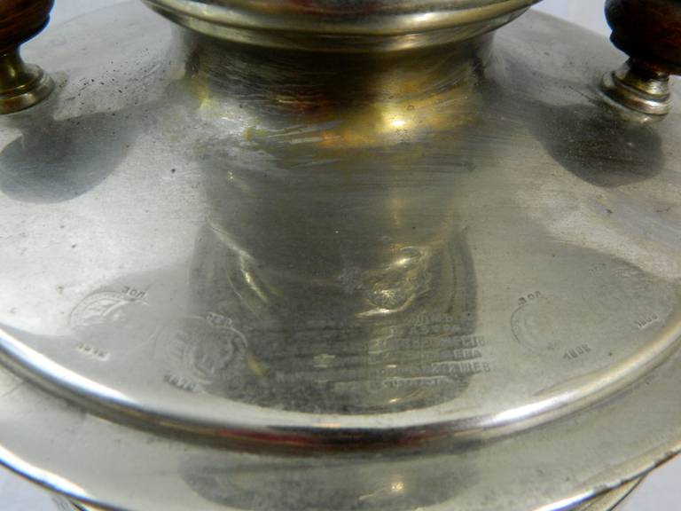 Circa 1825 Silver Plate Russian Samovar 5