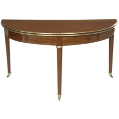Antique French Directoire Demi-Lune Table with Leather Top
