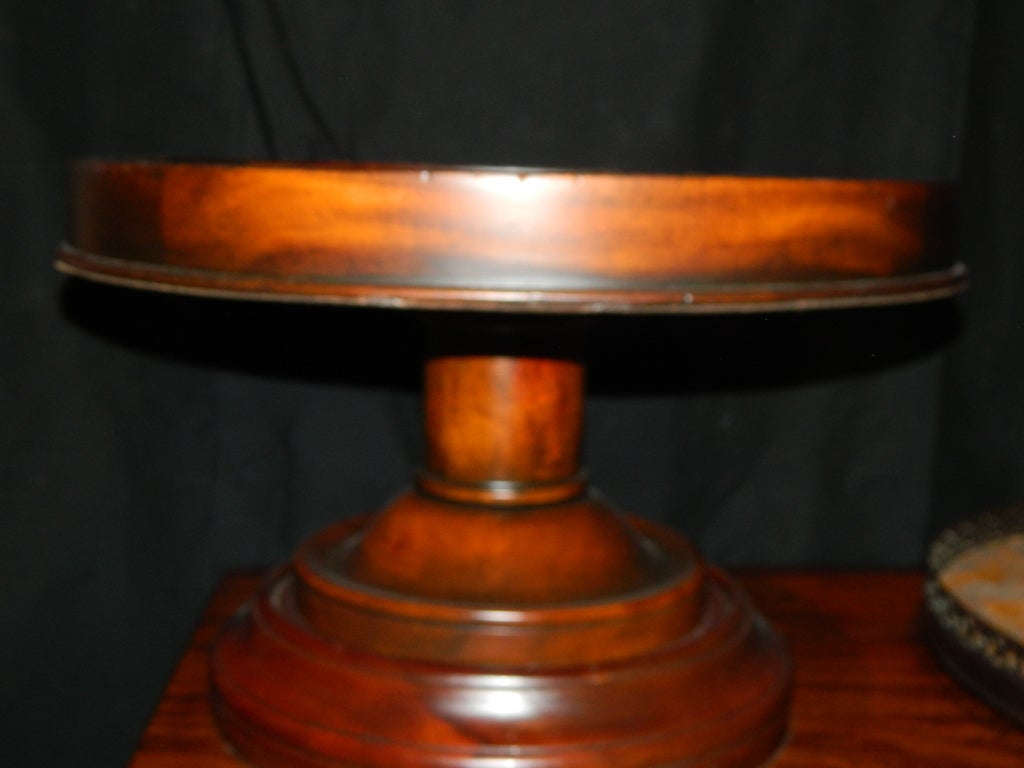 French A Mahogany Serviteur or Plateau with a Marble Galleried Top