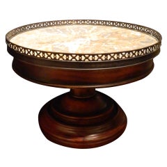 A Mahogany Serviteur or Plateau with a Marble Galleried Top