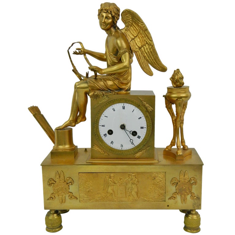 19th Century French Bronze Dore Mantel Clock at 1stDibs | dore bronze