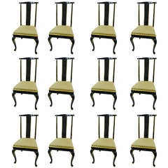 Set of Twelve Italian Dining Chairs with Cabriole Legs, Early 20th Century 8