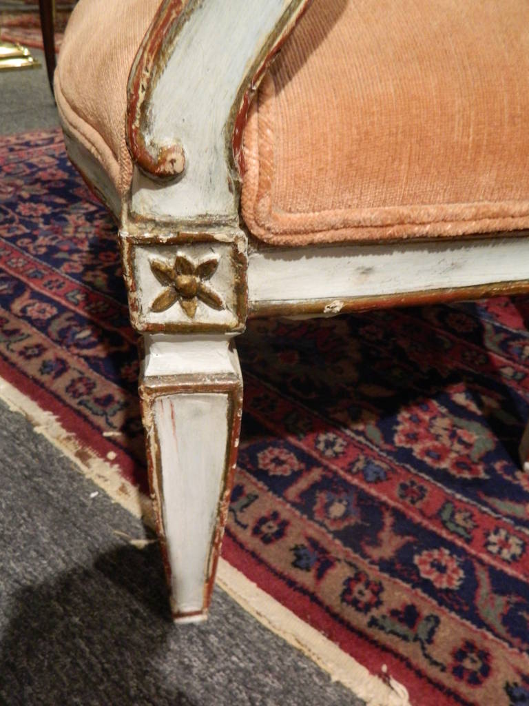 Pair of Italian Neoclassical Polychrome Fauteuils or Armchairs, 19th Century 1