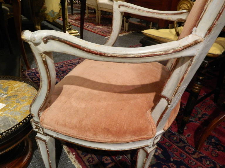 Pair of Italian Neoclassical Polychrome Fauteuils or Armchairs, 19th Century 3