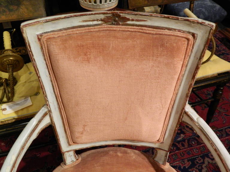 Pair of Italian Neoclassical Polychrome Fauteuils or Armchairs, 19th Century 4