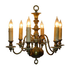 Late 19th Century Brass Six Light Chandelier 9