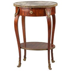 French Kingwood One Drawer Stand with Slide or Side Table, 19th Century