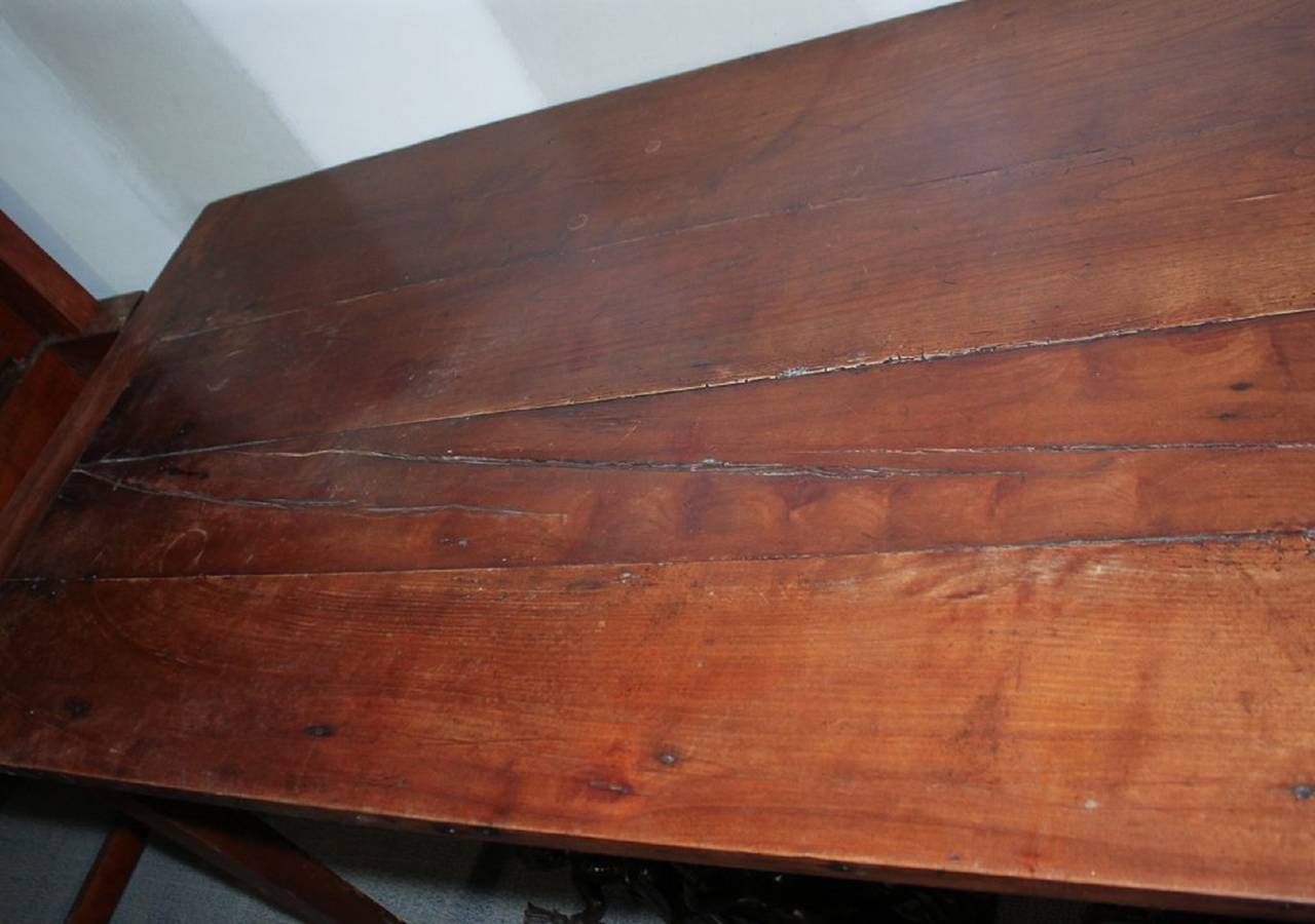 18th Century and Earlier French Walnut Farm or Work Table, 18th Century