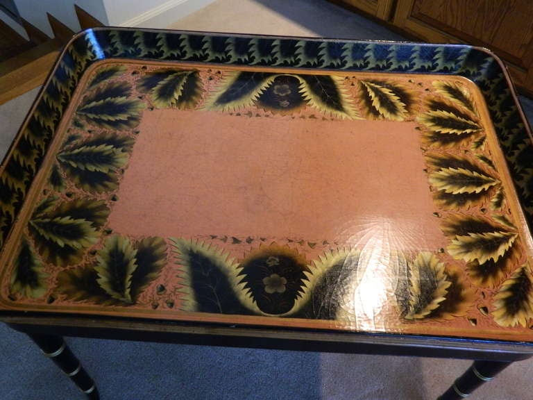 Late George III Papier Mache Tray on Stand, circa 1810 In Good Condition In Savannah, GA