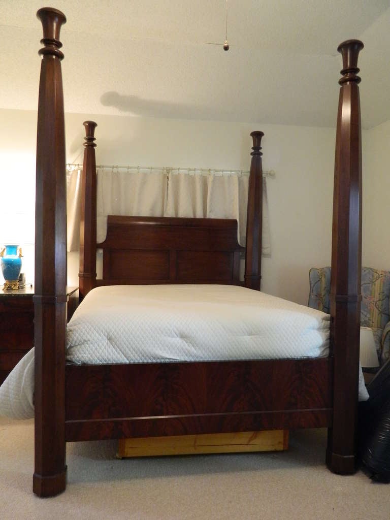 Circa 1890 American Four Poster Bed from a Madison, Georgia Plantation.   Additional dimensions:  Height of headboard is 65