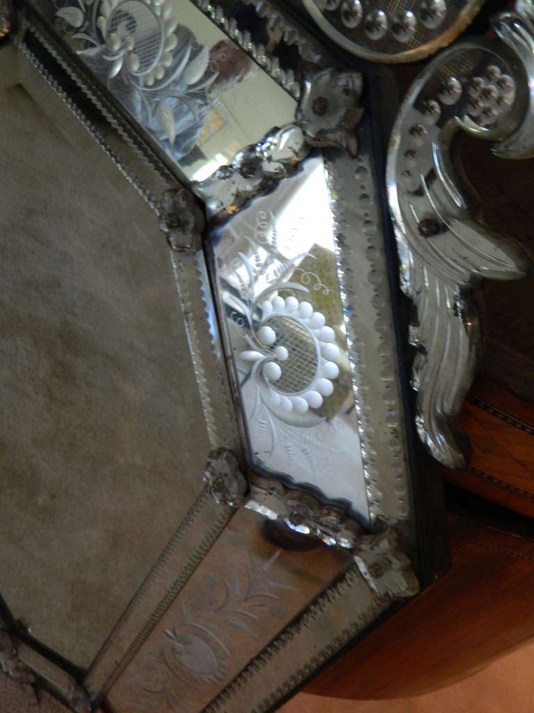 Glass Early 20th Century Eight Sided Venetian Mirror