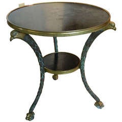 19th Century Marble and Bronze Dore Double Tier Gueridon Table