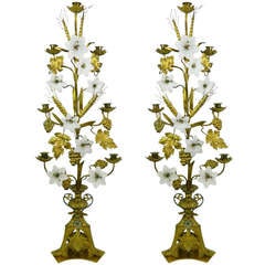 19th Century French Pair of Bronze Dore Candelabras