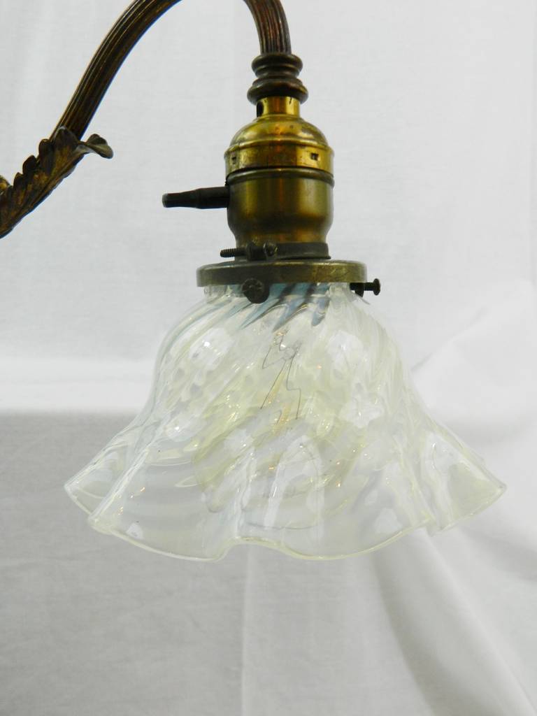 Student Lamp with an Opalescent Shade and Attributed to Caldwell, circa 1900  For Sale 2
