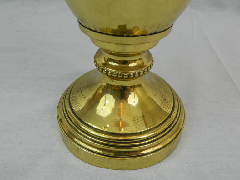 19th Century Pair of Polished Brass Decorative Urns or Vases with Handles 5