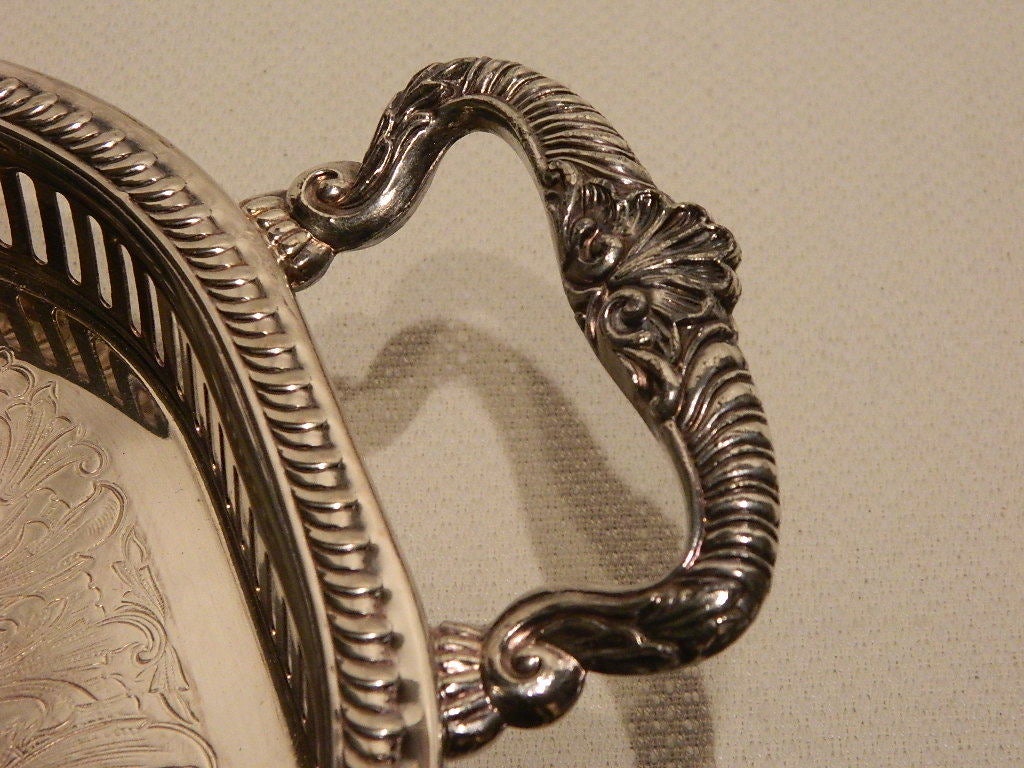 Exquisite Footed Gallery Silver Tray 2