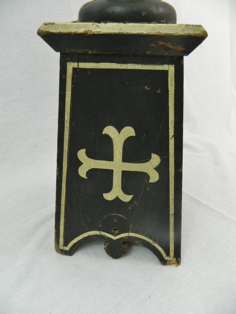 19th Century Pair of Italian Painted Wood Prickets 4