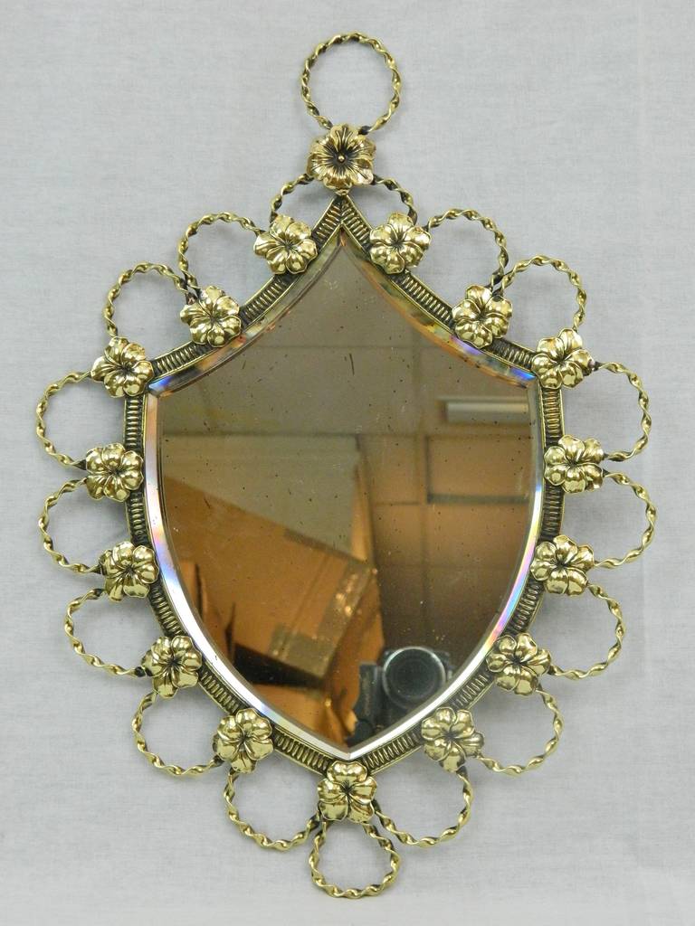 19th Century Polished Brass Shield Shaped Mirror
Professionally cleaned and polished