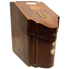 Circa 1775 English Mahogany Sheraton Knife Box