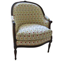 Silla de Bañera o Bergere de Roble Francés del Siglo XIX de Estilo Neoclásico
