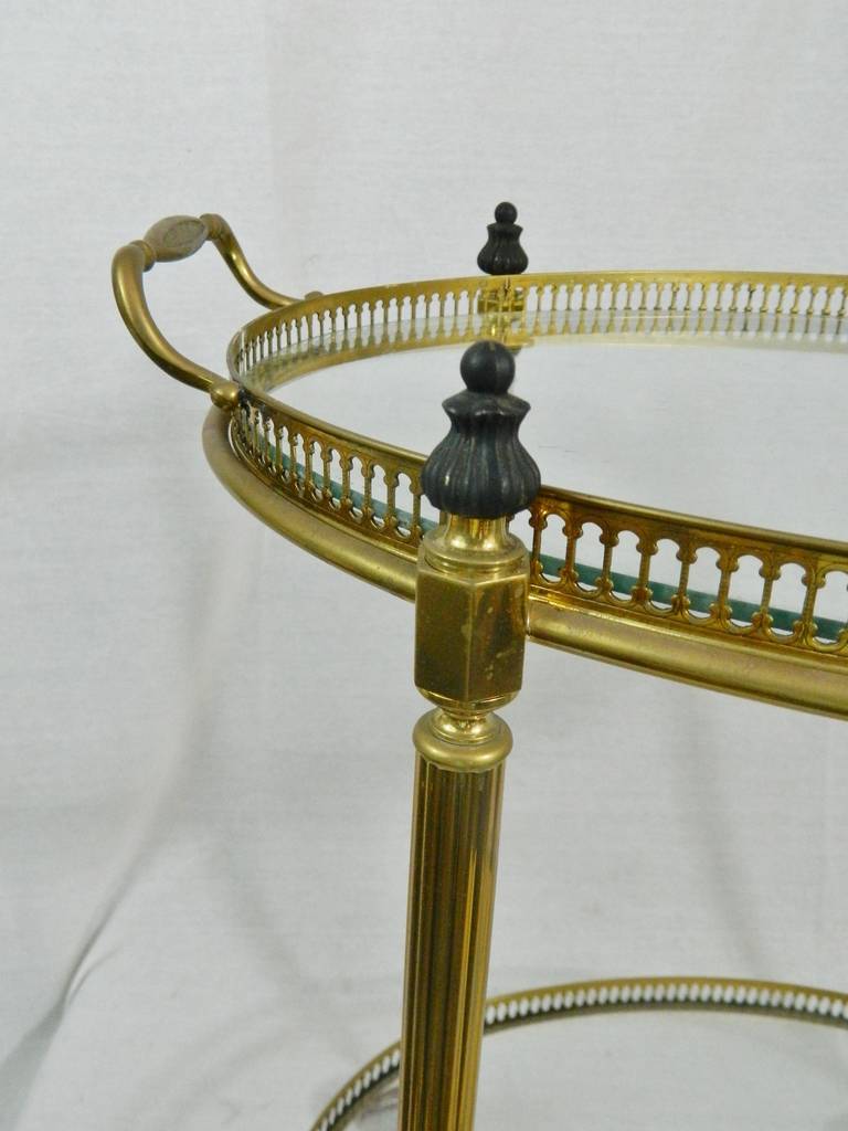 20th Century French Polished Brass and Glass Drinks Cart or Trolley, circa 1920s