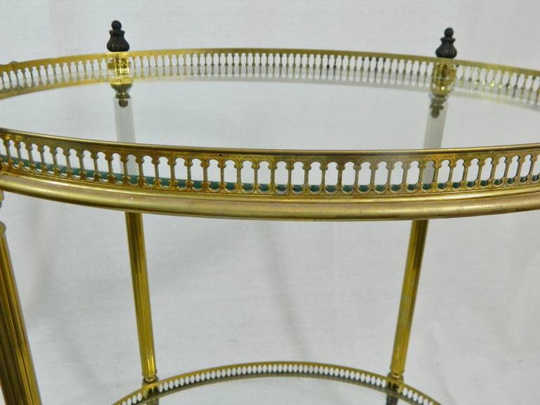 French Polished Brass and Glass Drinks Cart or Trolley, circa 1920s 1